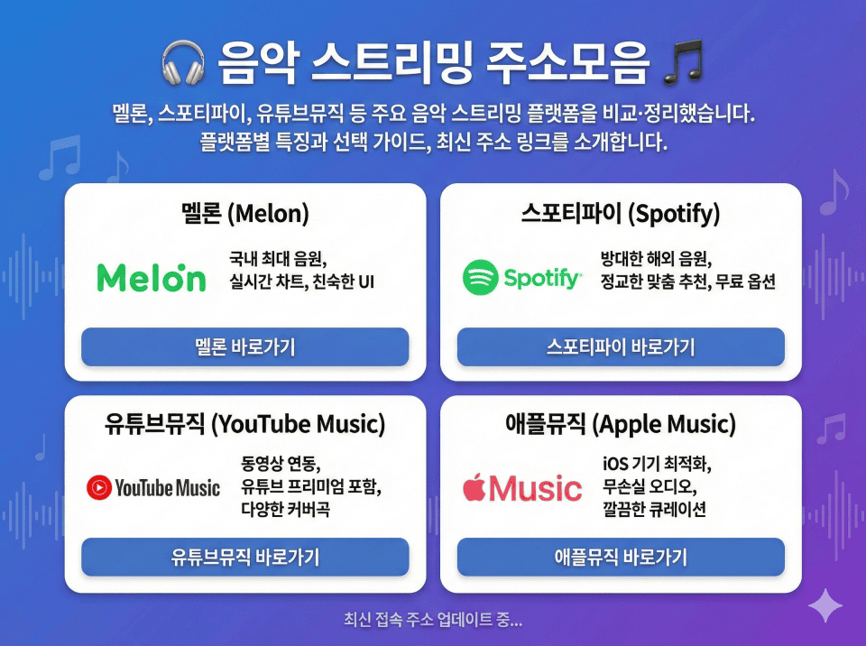 음악 스트리밍 주소모음